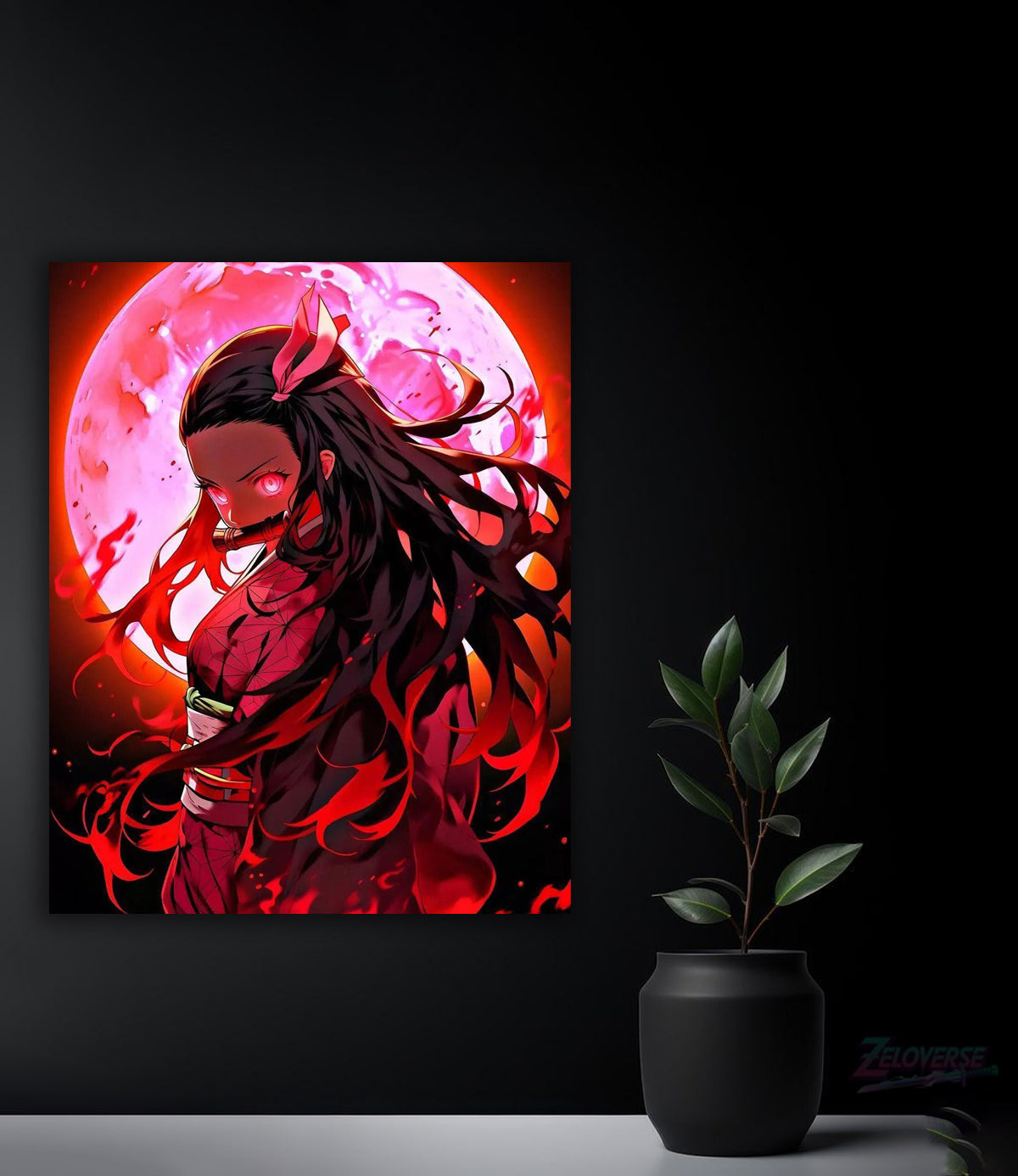 Nezuko: Blood Moon Fury – Premium Metal Poster(77)