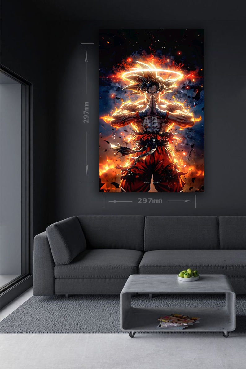 Goku: Flame of the Gods – Premium Metal Poster(61)